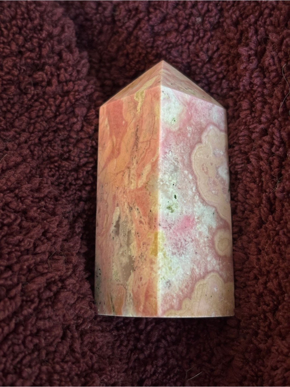 Light Pink Rhodonite Point Crystal Tower - Picture 4 of 7